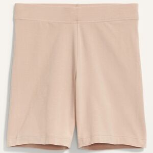 NWT Old Navy High-Rise Cotton/Spandex Bike Shorts | Large | Beige | 6" Inseam